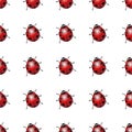 Seamless pattern with ladybug Royalty Free Stock Photo