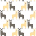 Seamless pattern lamas. Art can be used for child book, printing in the nursery