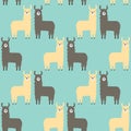 Seamless pattern lamas. Trendy cartoon print.