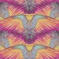 Seamless pattern. Large multicolored wings or feathers.