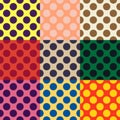 Seamless pattern of large polka dots, different color combinations Royalty Free Stock Photo