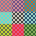 Seamless pattern of large polka dots, different color combinations