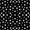 Seamless polka dot black and white pattern in defferent size Royalty Free Stock Photo