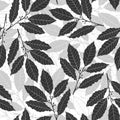 Seamless pattern with laurel. Hand-drawn floral background. Mon