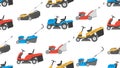 Seamless pattern with lawnmower Royalty Free Stock Photo