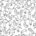 Seamless pattern lazy cat