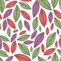 Seamless pattern. Leaf illustration for paper print.