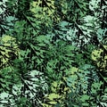 Seamless pattern of leaf prints