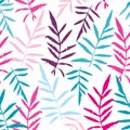 Seamless pattern with leafs tropical fern palm for fashion textile Royalty Free Stock Photo