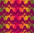 Seamless Pattern With Leaves And Bunches Of Grapes.