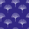 Seamless pattern with leaves. Ginkgo biloba leaves background. Royalty Free Stock Photo
