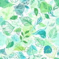 Seamless pattern with leaves