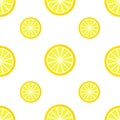 Seamless pattern with lemon. Bright citrus. Sliced lemons icon. Template for wallpaper, fabric, wrapping paper Royalty Free Stock Photo