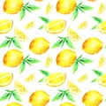 Seamless pattern of a lemon.Fruit picture.