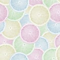 Seamless pattern of lemon fruits in pastel colors