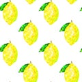 Seamless pattern with lemon triangles on a white background, abstract