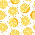 Seamless pattern with lemons slices. Vector illustration