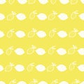 Seamless pattern of lemons on yellow background - vector illustration. Childish. Scandinavian style. Stylish repeating Royalty Free Stock Photo