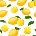 Seamless pattern with lemons