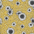 Seamless pattern leopard animal abstract geometric with white sunflower print pattern design