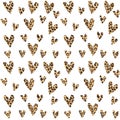 Seamless pattern with leopard hearts, trendy design,