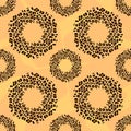 Seamless pattern with leopard stars and circles, trendy rock or punk design, vector illustration background. EPS10 Royalty Free Stock Photo