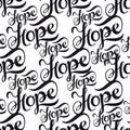 Seamless pattern with lettering Hope.