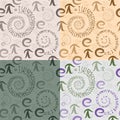 Seamless pattern of letters e and Pi in the form spirals Royalty Free Stock Photo