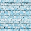 Seamless pattern with light blue brick wall texture. Royalty Free Stock Photo