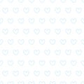 Light Blue Outline Heart Seamless Pattern on White Background Royalty Free Stock Photo