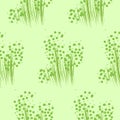 Seamless pattern light green grass herb organic floral background wallpaper wrapping textile design