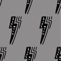 Seamless pattern with Lightning and graffiti Hard Rock. Lettering.