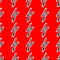 Seamless pattern with Lightning on a red backdrop Royalty Free Stock Photo