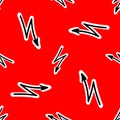 Seamless pattern with Lightning on a red backdrop Royalty Free Stock Photo