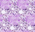 Seamless pattern with lilac floral guilloche