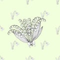 Seamless pattern with lilies of the valley Royalty Free Stock Photo