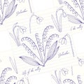 Seamless pattern with lilies of the valley Royalty Free Stock Photo