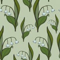 Seamless pattern Lily of the valley