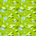 Seamless pattern with lime slices. Vector citrus fruit pattern Royalty Free Stock Photo