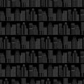 Seamless pattern of line skyscrapers. Black and white Royalty Free Stock Photo