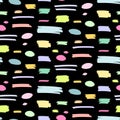 Seamless pattern line or texture marker highlighter on black background