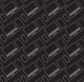 Seamless pattern with a linear laptop, cellphone