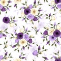 Seamless pattern with lisianthus flowers. Royalty Free Stock Photo