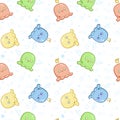 A seamless pattern with little cute monsters for textiles, clothes or scrapbooking. Royalty Free Stock Photo