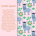 Seamless pattern with little donkey. Kids cute textile print.