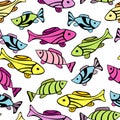 Seamless pattern with little fishes Royalty Free Stock Photo