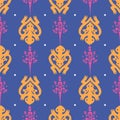 Seamless pattern with lizard and turtle in Maori style. Vector illustration Royalty Free Stock Photo