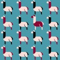 Seamless pattern with llama alpaca. Flat design