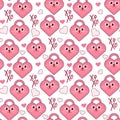 seamless pattern with love padlocks