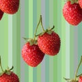 Seamless pattern of low poly strawberry